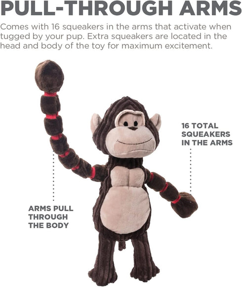 Outward Hound Thunda Tugga Gorilla Plush & Squeaky Dog Tug Toy