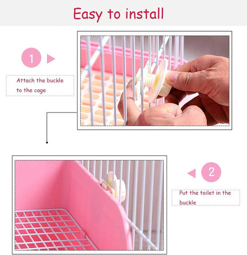 Chinchilla kathson Large Rabbit Litter Box Bunny Corner Toilet Box Potty Trainer Bigger Pet Pan Small Animal Cage