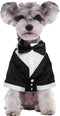 Kuoser Dog Tuxedo, Formal Dog Wedding Suit with Bow Tie, Party Costume for Small Medium Large Dogs, Black