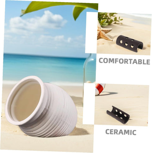 2pcs Beaupretty Aquarium Shrimp Breeding Cave and Betta Fish Tank Hideout Pottery Shelter, Small White Ceramic Spawning