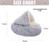 Calming Round Dog Beds & Cat Cave Bed, Plush Fluffy Anti-Anxiety Bed with Hooded Cover, Washable (Coffee, 20x20inch)