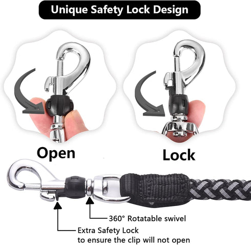 Dog Training Leash for Small to Medium Dogs, Rope Leash, Chew Proof and Reflective Dog Lead