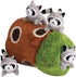 4 Glow Pups Hide and Seek Dog Toy, Interactive Plush Raccoon in Tree Burrow, Squeaky Woodland Style Dog Toys for Small