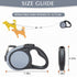 KOOLTAIL Dual Retractable Dog Leash for Two Dogs, Heavy Duty Double Headed 16 ft, Tangle-Free, Grey