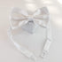 KOOLMOX Adjustable White Dog Collar Bow Tie, 2-Pack for Medium and Large Dogs, Cats, Wedding Costumes