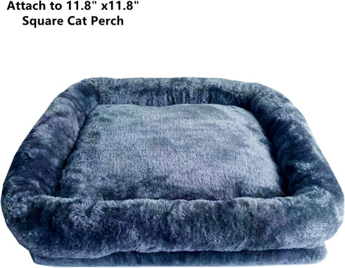 Cat Tree Tower Accessories Replacement Parts Top Cushion Cover Bed for Cat Perch with Elastic Band (11.8" x 11.8", Grey)
