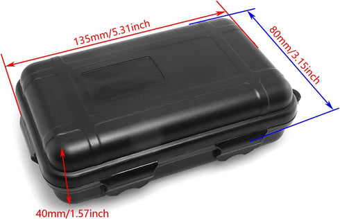 Small Outdoor Waterproof Airtight Shockproof Plastic Survival Container Carry Box with 2 U-Shape Buckle (135x80x40mm,