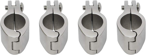 NovelBee 4pcs 316 Stainless Steel Bimini Top Hinge Rail Mount 1"