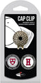 Team Golf NCAA Golf Cap Clip with 2 Removable Double-Sided Enamel Ball Markers, Attaches to Hats