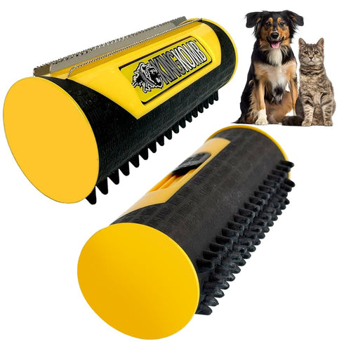 King Kanine Pet Grooming Brush - Self Cleaning Deshedding Tool for Dogs, Cats & Horses