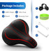 Xmifer Oversized Comfortable Bike Seat, Universal Replacement Bicycle Saddle, Waterproof Leather with Memory Foam