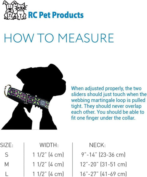 RC Pets 1 1/2" All Webbing Martingale Training Dog Collar, Medium, Graffiti