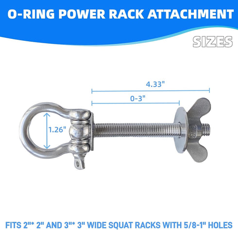 Versatile Gym Equipment Attachments - O-Ring for Power Rack, Perfect for Resistance Band Workouts (2 Pack)