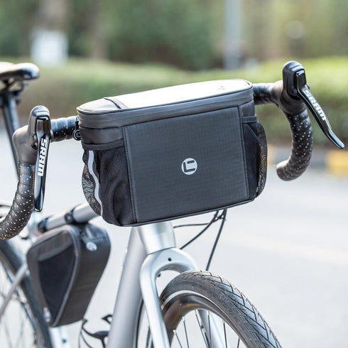 WOTOW Bike Handlebar Insulated Bag, Front Phone Bag Cooler Storage Pouch with TPU Touch Screen for Cycling Accessories