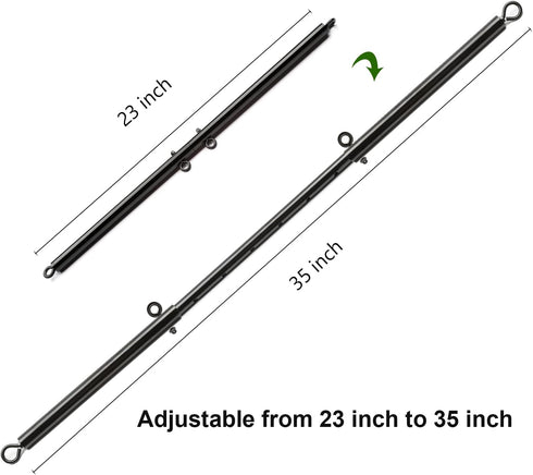Set 4Pcs Spreader Bar Stainless Steel, Expandable Exercise Bar with Adjustable Straps, Stretching Workout Fitness Gear