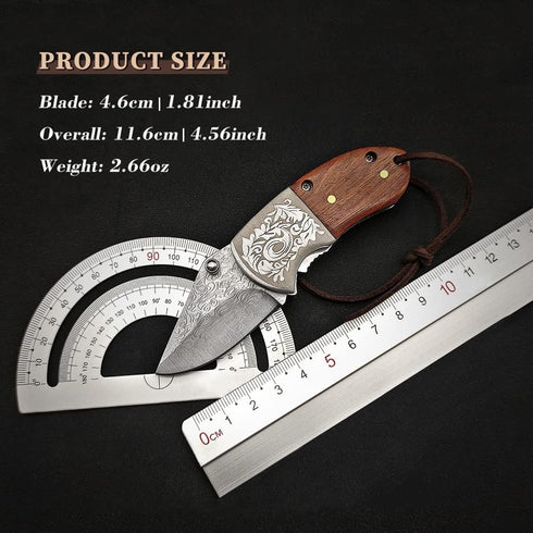 STARDW Mini Folding Pocket Knife - Cool Damascus Pocket Knife, EDC for Camping, Hiking, Gift for Men and Women