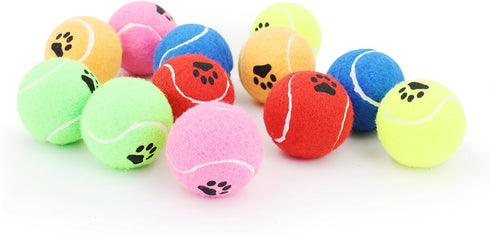 Tennis Ball for Dogs, Pack of 12 Colorful Easy Catching Pet Balls (2.5inch-6colors)