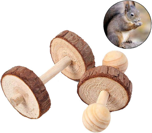 5 Pcs Hamster Chew Toys, Vankcp Natural Wooden Molar Ball for Small Animals, Cat, Rabbits, Guinea Pig