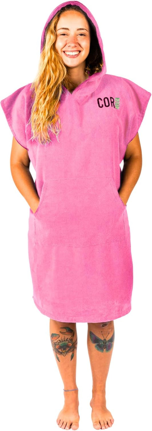 COR Surf Poncho Changing Towel Robe with Hood and Front Pocket, Doubles