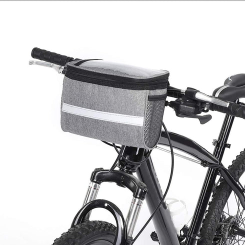 ycle Handlebar Bag, Frame Phone Pouch, Bike Front Tube Saddle Bag with Reflective Stripe for Mountain Cycling