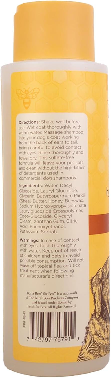 Burt's Bees for Pets Hypoallergenic Dog Shampoo with Shea Butter and Honey, 16 Ounces - 2 Pack