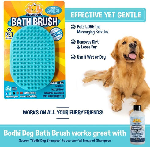 Bodhi Dog Shampoo Brush - Pet Shower & Bath Supplies for Cats & Dogs, Professional Quality Dog Wash Brush