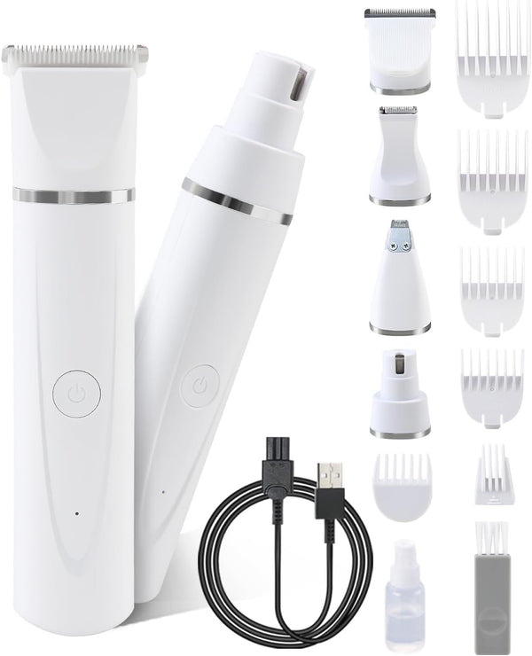 4 in 1 Dog Grooming Kit - Dog Clippers, Rechargeable, Low Noise