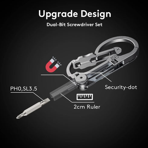 U4 RovyVon Pro+ Plus Titanium Carabiner Keychain Knife, EDC Multitool Pocket Clip with Replaceable Sharp Blade