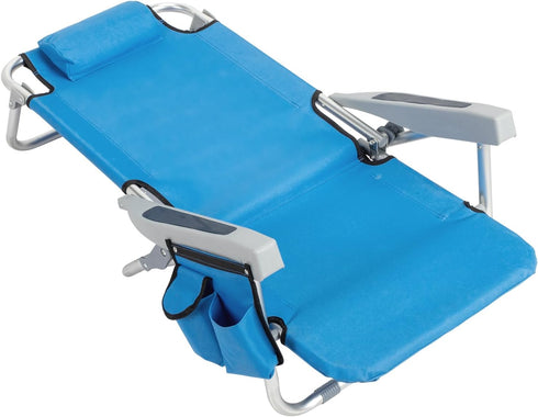 Pinikuyiro 5 Backpack Beach Chair Sling Camping Sunbathing Chairs with Adjustable Position, Head Pillow, Storage Bag