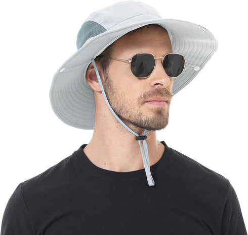 UPF 50+ Sun Hat for Men Women, Waterproof Wide Brim Boonie Bucket Hat for Fishing, Hiking, Beach