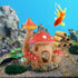 Aquarium Mushroom House,Fish Tank Cave Ornament Pleco Caves for Fish Tank Hideaway Decor and Fairy Garden Decorations