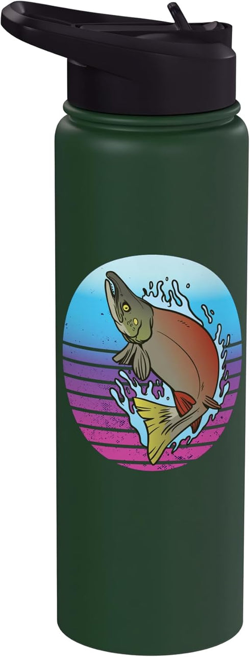 Sockeye salmon Pacific Northwest Freshwater Fish river ocean Stainless Steel Insulated Water Bottle