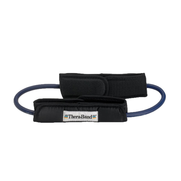THERABAND Resistance Tubes, Professional Latex Elastic Tubing, 12 Inch, Blue, Extra Heavy