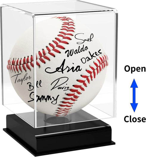 FavorFishFans (1 Baseball Display Case, UV Protected Acrylic Cube, Clear Case for Memorabilia and Autographed Balls PC)