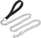 Chain Leash Metal Dog Leash, Chrome Plated with Soft Padded Handle for Small Dogs (S, Black Handle)