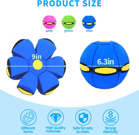 FlidRunest 3PCS Flying Saucer Ball Toy - Interactive Dog Disc Ball with 3 Lights for Dogs Games