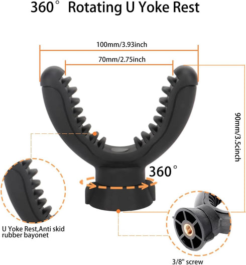 360 Portable Shooting Rest Tripod Rifle Stand for Range, Rotation V Yoke Holder - Lightweight Bench Rest for Target