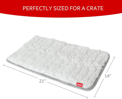 Soft Plush Dog Bed Crate Mat (21" X 14"), Machine Washable Dog Sleeping Mat with Anti Slip Bottom