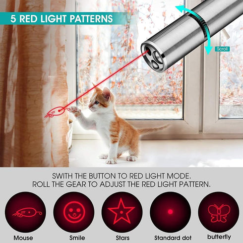 7 Cat Toys Laser Pointer for Indoor Cat Mouse Toys Pet Interactive Toy Pointer Kitten Dog Chase Play LED Flashlight
