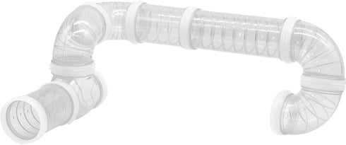 Besimple Hamster Tube Set - 8 Pack Transparent Curved Pipe Pet Cage Tunnel for Mouse, Rat, and Other Small Animals