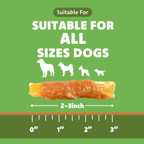 MON2SUN 25 oz Chicken Wrapped Sweet Potato Dog Treats for All Breeds, Rawhide-Free Soft Chews for Training, No