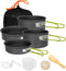 Gutsdoor Camping Cookware Set Lightweight Stackable Pot Pan Bowls Non-Stick Cooking Equipment with Storage Bag for