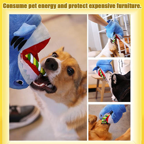 Squeaky Plush Dog Toy - Funny Stuffed Rope Toy for Small Medium Dogs, Cute Teething Chew Toy for Interactive Training