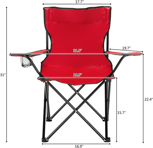 MRFJZH Backpacking Small Camping Chair with Cup Holder and Carry Bag Heavy Duty Folding Beach Chair for Adults, Compact