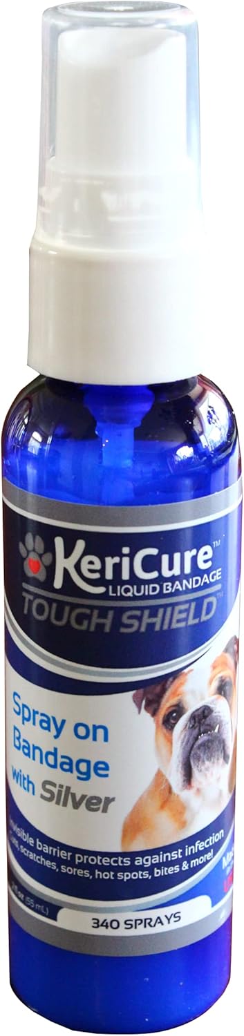 Tough Shield Silver Liquid Bandage Wound Spray for Dogs, Cats & Small Pets - 2oz First Aid Solution