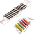 PINVNBY Bird Parakeet Toys, Bird Rope Ladder Swing Hammock Toys, Natural Wood and Rope, Parakeet Cage Accessories for