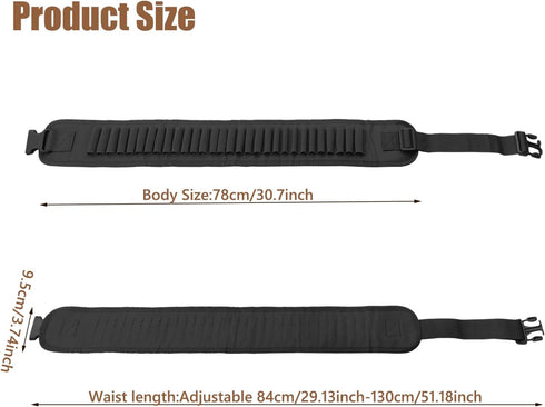 Professional Waterproof Shotshell Holder, 30 Rounds Nylon Belt Case for Shotgun Ammo, Adjustable Shoulder Bandolier