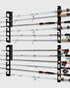 WIPHANY Wall or Ceiling Fishing Rod Racks, PVC Rubber Steel Holder Storage Hook Holds up to 12 Fishing Rods