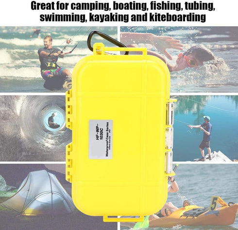 Plastic Waterproof Shockproof Box, Outdoor Airtight Survival Case, Floating Hard Shell Container, 4 Colors (Yellow)