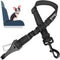 SlowTon Adjustable Dog Seat Belt, 2 in 1 Latch Bar Attachment Dog Car Seatbelt with Elastic Nylon Bungee Buffer (Black)